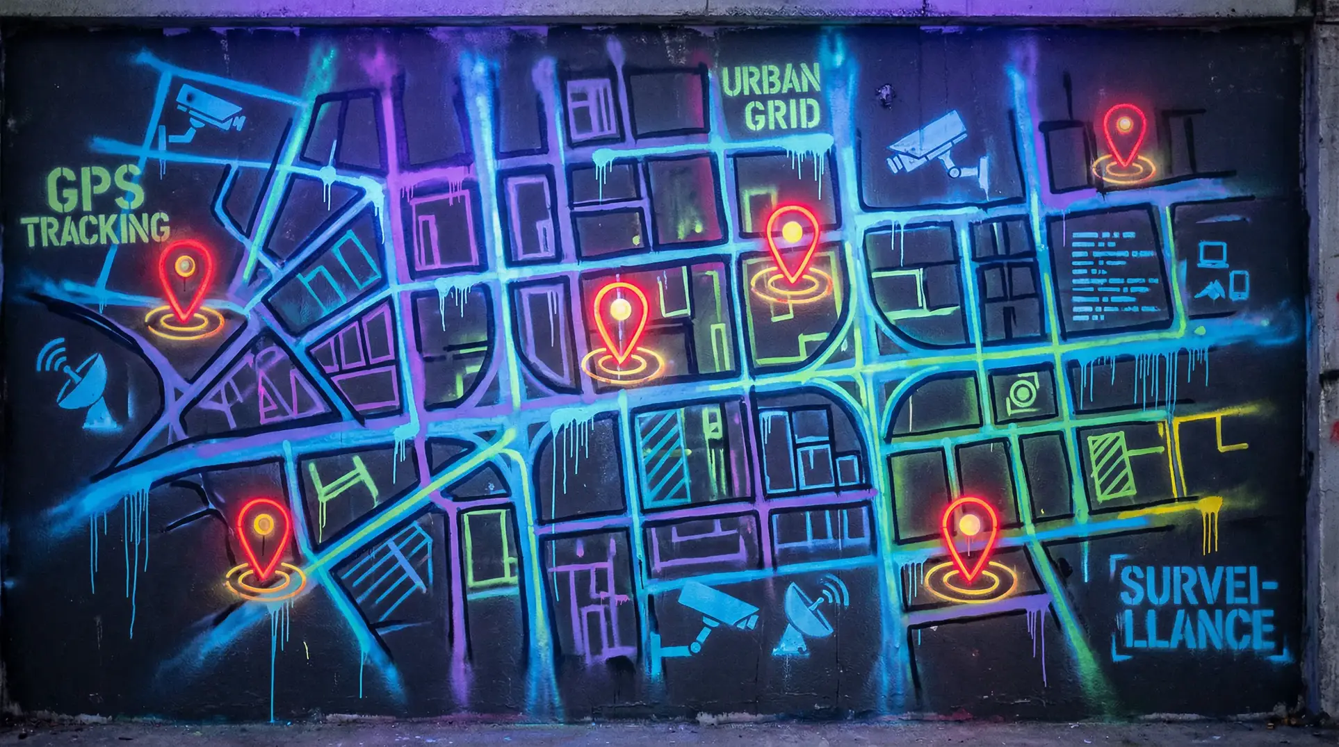 被体育课老师C了一节课作文渺渺 狗仔追踪地图 - 城市涂鸦风格